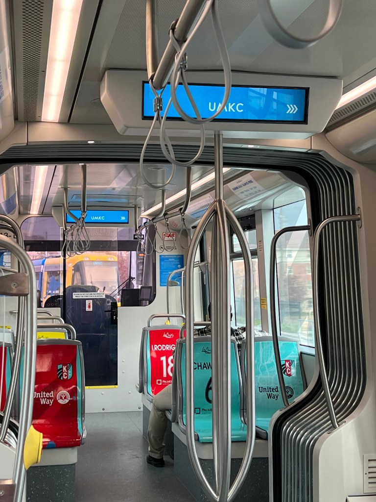 Image of interior of Kansas City streetcar